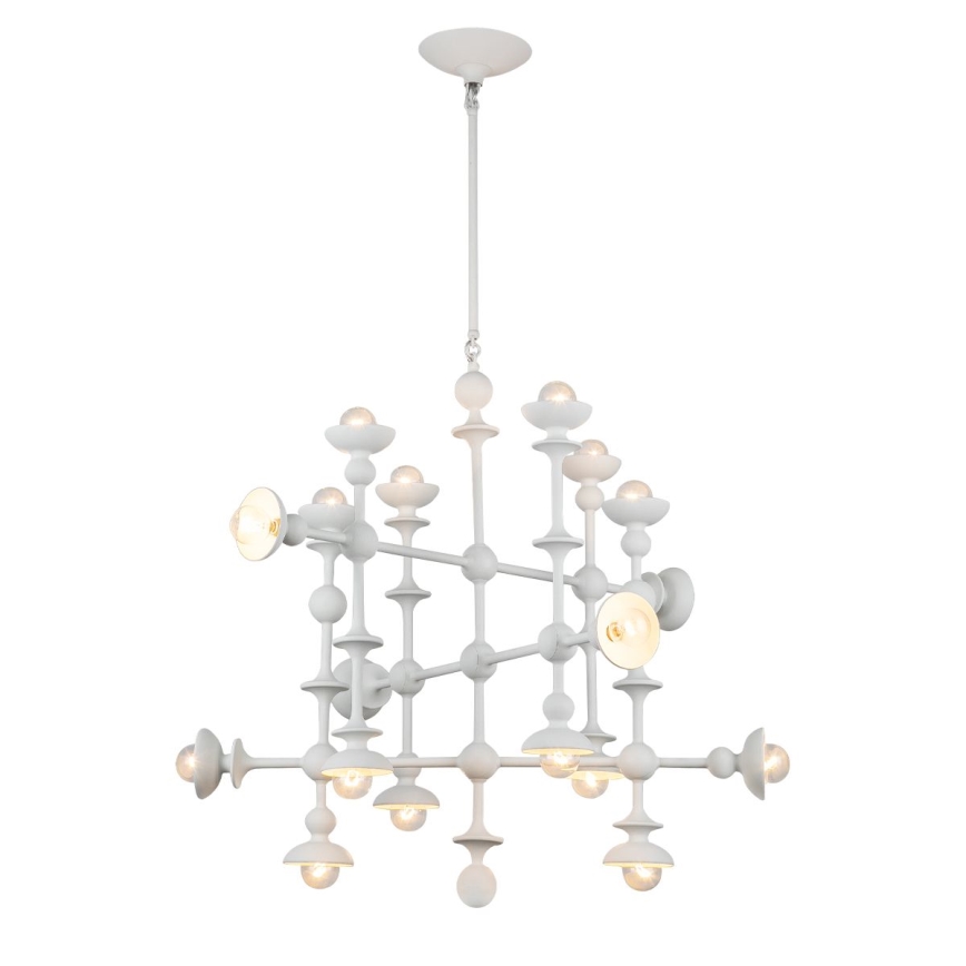 Quintiesse - Lustre à tige CADENCE 18xE14/40W/230V blanc