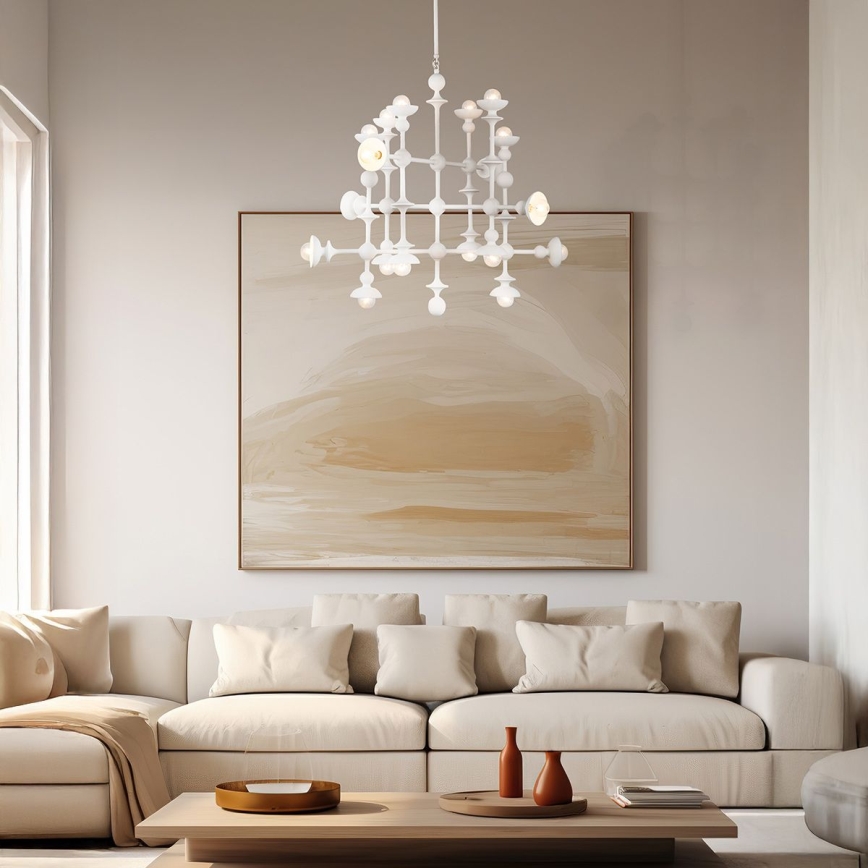 Quintiesse - Lustre à tige CADENCE 18xE14/40W/230V blanc
