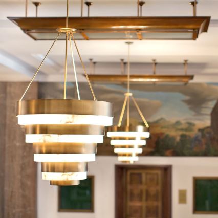 Quintiesse - Lampadario a stelo ECHELON 8xE14/40W/230V dorato