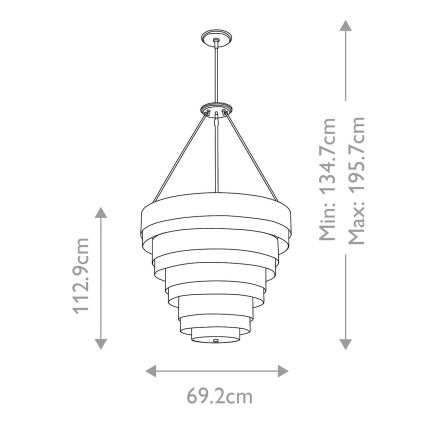 Quintiesse - Lampadario a stelo ECHELON 8xE14/40W/230V dorato