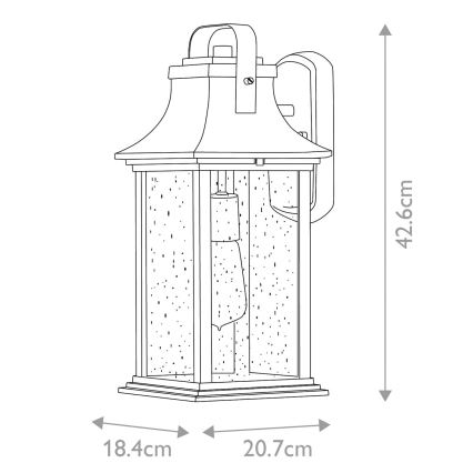 Quintiesse - Lampada da parete per esterni GRANT M 1xE27/60W/230V IP44 bronzo
