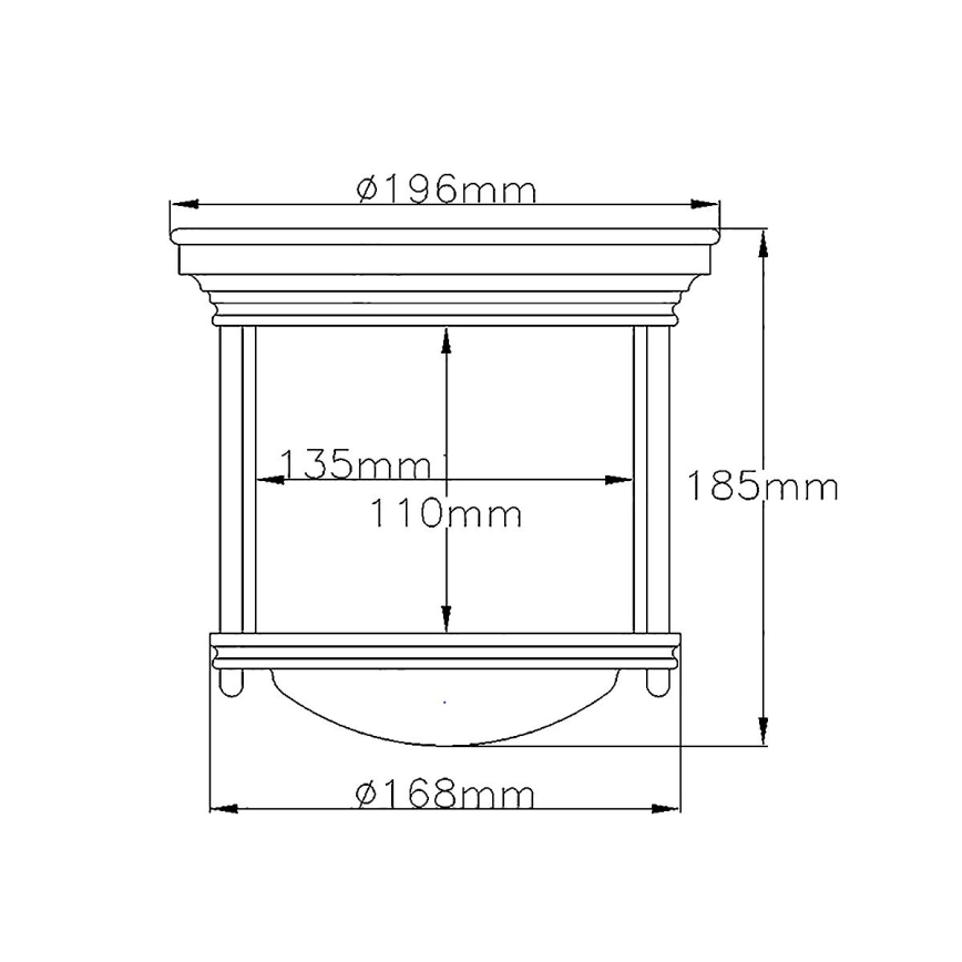Quintiesse - Plafoniera da esterno HADRIAN 1xE27/60W/230V Ø 16,8 cm IP44 oro