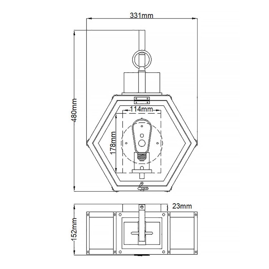 Quintiesse - Applique da esterno HEATH M 1xE27/60W/230V IP44 finitura bronzo