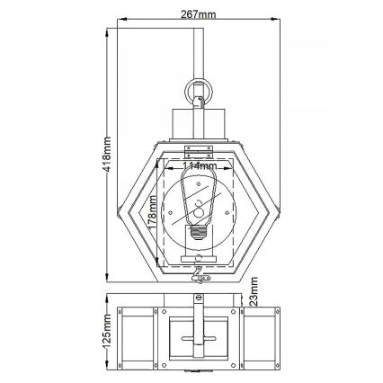 Quintiesse - Applique da esterno HEATH S 1xE27/60W/230V IP44 nero