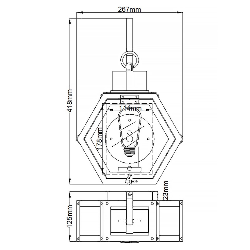 Quintiesse - Applique da esterno HEATH S 1xE27/60W/230V IP44 nero