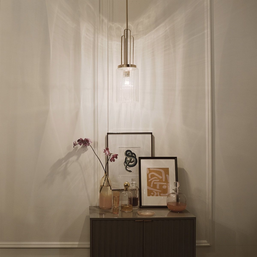 Quintiesse - Lampadario a stelo KIMROSE 1xE27/60W/230V diam. 17,8 cm cromo lucido