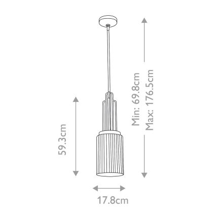 Quintiesse - Pendelleuchte an Stange KIMROSE 1xE27/60W/230V Ø 17,8 cm glänzender Chrom