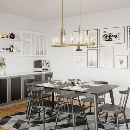 Quintiesse - Lampadario su asta KIMROSE 10xE14/40W/230V oro