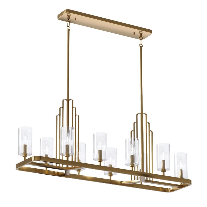 Quintiesse - Kronleuchter mit Stange KIMROSE 10xE14/40W/230V goldfarben