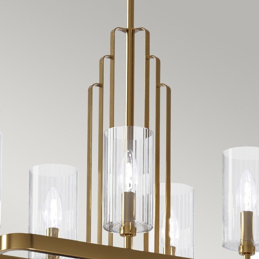 Quintiesse - Kronleuchter mit Stange KIMROSE 10xE14/40W/230V goldfarben