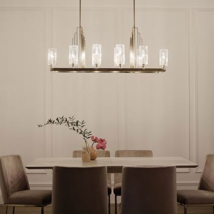 Quintiesse - Kronleuchter mit Stange KIMROSE 10xE14/40W/230V goldfarben