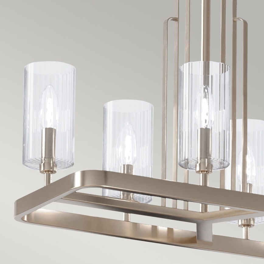 Quintiesse - Lampadario a stelo KIMROSE 10xE14/40W/230V cromo lucido