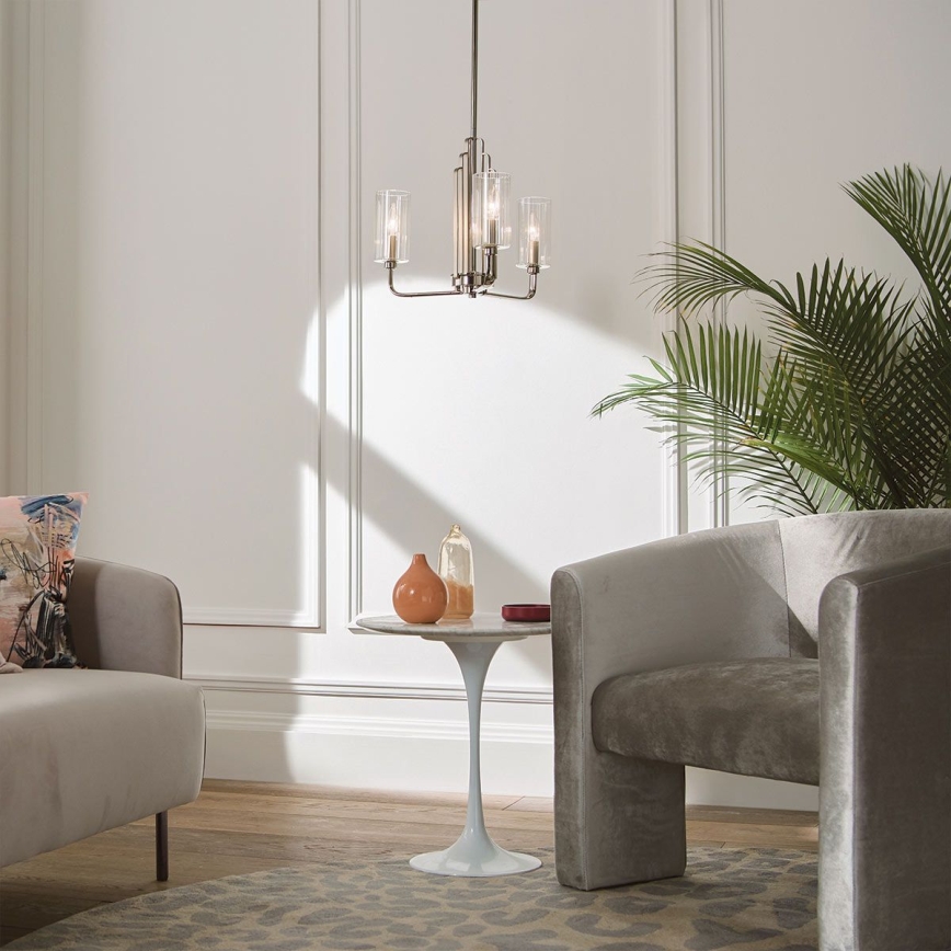 Quintiesse - Lampadario su asta KIMROSE 3xE14/40W/230V Ø 45,9 cm cromo lucido