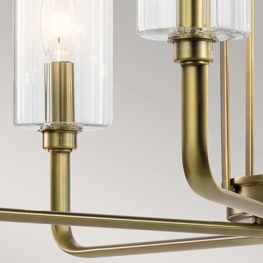 Quintiesse - Kronleuchter an Stange KIMROSE, 6×E14, max. 40 W, 230 V, Ø 68,6 cm, gold