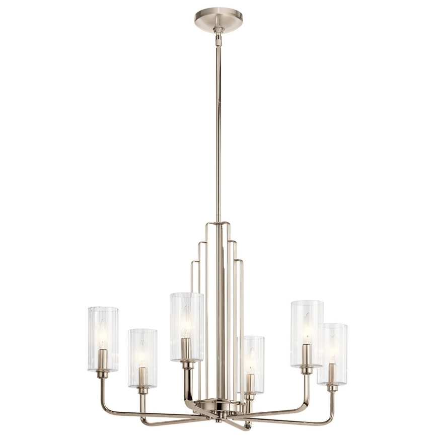 Quintiesse - Lampadario a stelo KIMROSE 6xE14/40W/230V Ø 68,6 cm cromo lucido