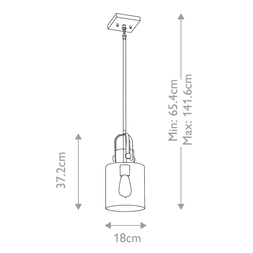 Quintiesse - Lampada a sospensione su asta KITNER 1xE27/60W/230V Ø 18 cm oro/nero