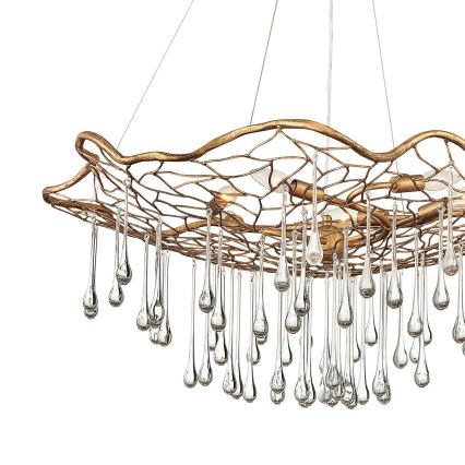 Quintiesse - Lampadario a cavo LAGUNA 6xE14/40W/230V diam. 91,4 cm dorato