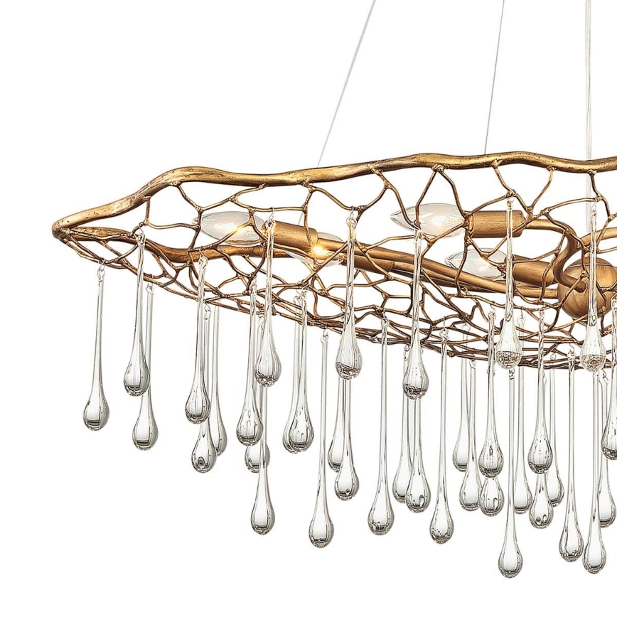 Quintiesse - Lampadario a sospensione con cavo LAGUNA 8xE14/40W/230V diam. 106,7 cm oro