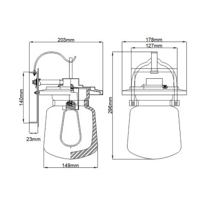 Quintiesse - Lampada da parete per esterni LASALLE S 1xE27/60W/230V IP44 bronzo