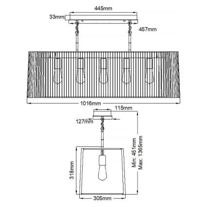 Quintiesse - Lampadario a stelo LINARA 5xE27/60W/230V nero/oro