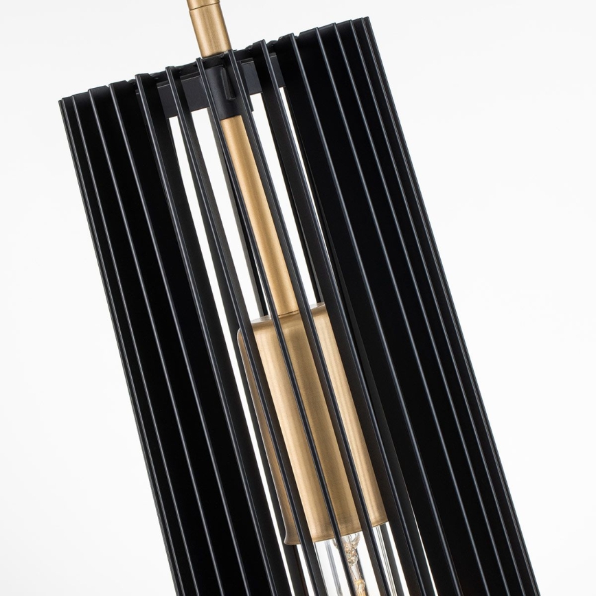 Quintiesse - Lustre sur tige LINARA 1xE27/60W/230V Ø 15,2 cm noir/doré