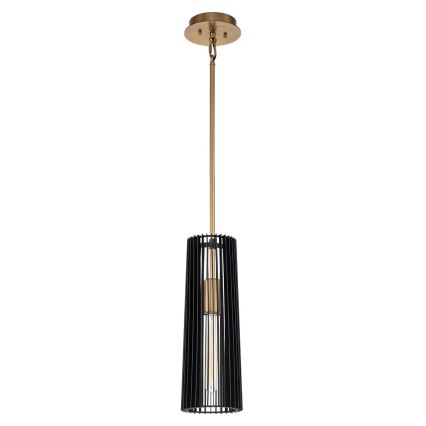 Quintiesse - Lustre sur tige LINARA 1xE27/60W/230V Ø 15,2 cm noir/doré