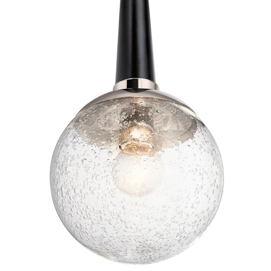 Quintiesse - Lampadario su asta MARILYN 1xE27/60W/230V diam. 19,5 cm cromo lucido/nero