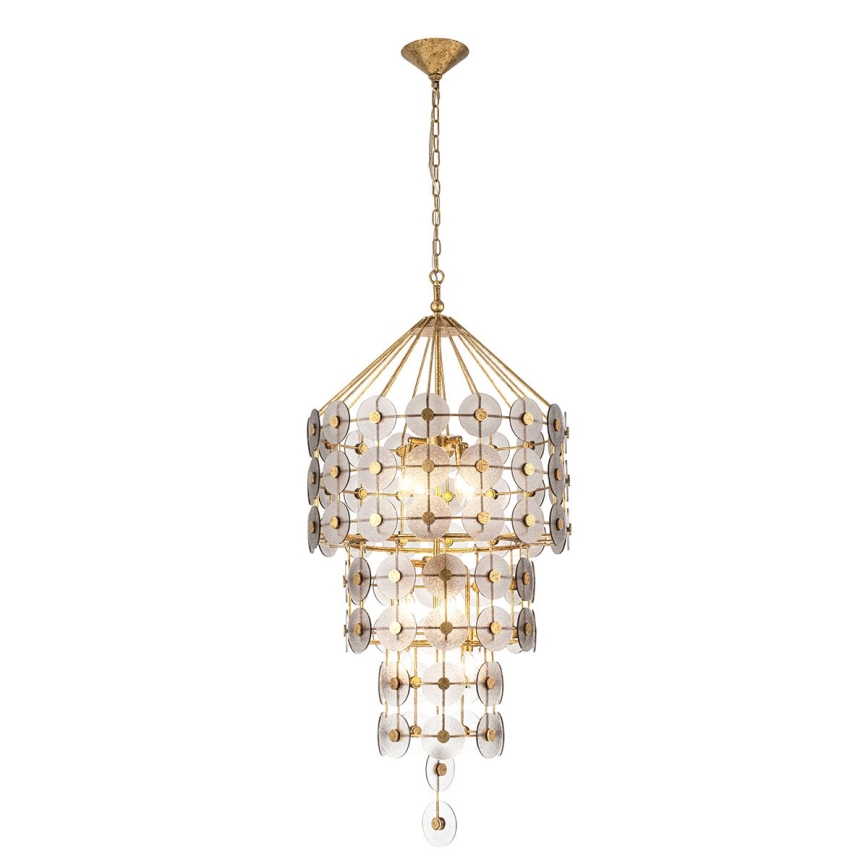 Quintiesse - Lustre à chaîne MERIDIAN 9xE14/40W/230V Ø 57,2 cm doré