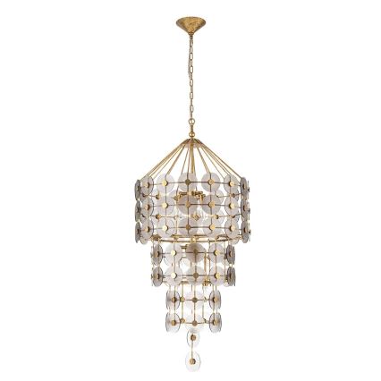 Quintiesse - Lustre à chaîne MERIDIAN 9xE14/40W/230V Ø 57,2 cm doré