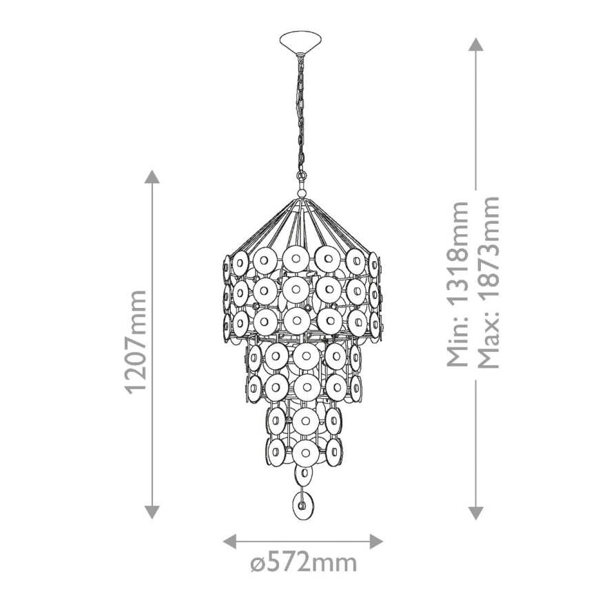 Quintiesse - Lustre à chaîne MERIDIAN 9xE14/40W/230V Ø 57,2 cm doré