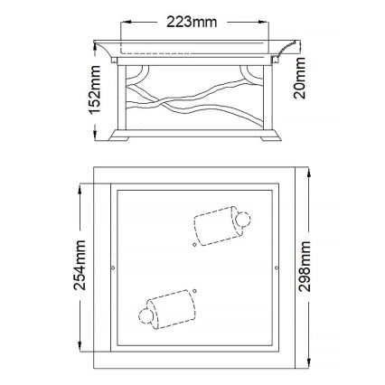 Quintiesse - Plafonnier extérieur MORRIS 2xE27/60W/230V IP44, bronze