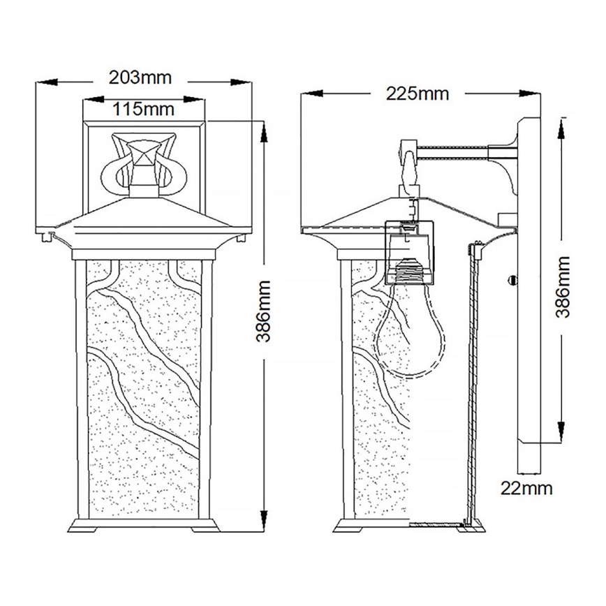 Quintiesse - Applique murale d'extérieur MORRIS L 1xE27/60W/230V IP44 bronze
