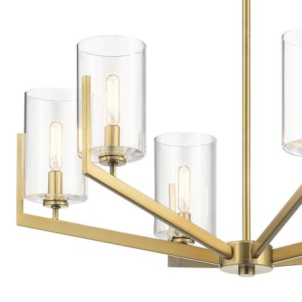 Quintiesse - Lampadario con asta NYE 6xE14/40W/230V diam. 71,1 cm dorato