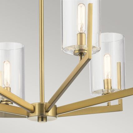 Quintiesse - Lampadario con asta NYE 6xE14/40W/230V diam. 71,1 cm dorato