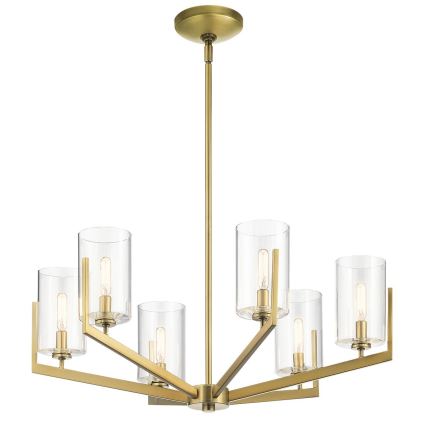 Quintiesse - Suspension sur tige NYE 6xE14/40W/230V Ø 71,1 cm dorée
