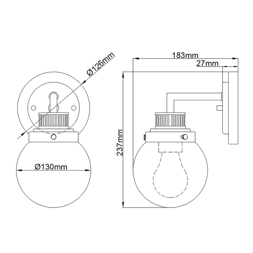 Quintiesse - Badezimmer-Wandleuchte POPPY 1xE27/60W/230V IP44 gold