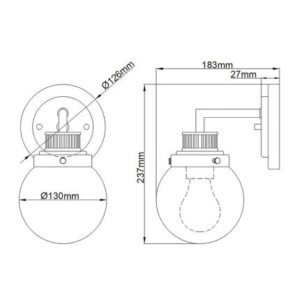 Quintiesse - Badezimmer-Wandleuchte POPPY 1xE27/60W/230V IP44 glänzender Chrom
