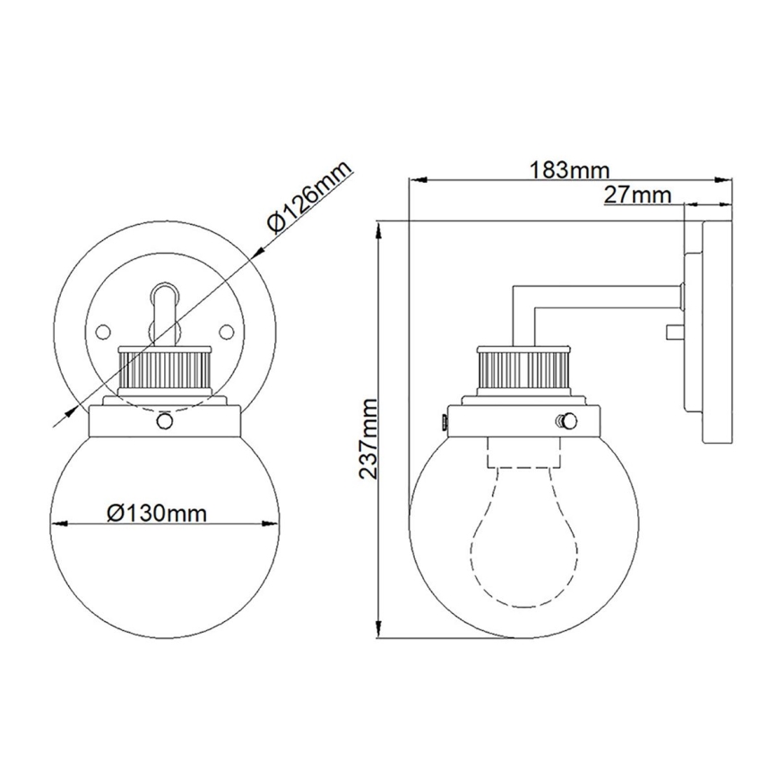 Quintiesse - Badezimmer-Wandleuchte POPPY 1xE27/60W/230V IP44 glänzender Chrom