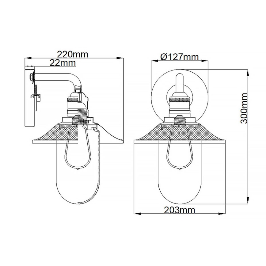 Quintiesse - Applique da bagno RIGBY 1xE27/40W/230V IP44 bronzo