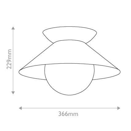 Quintiesse - Plafoniera SAUCER 1xE27/40W/230V diam. 36,6 cm dorata