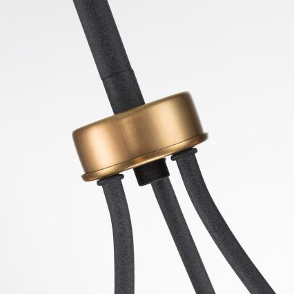 Quintiesse - Suspension sur tige SILAS 3xE27/60W/230V Ø 42,2 cm noir/doré
