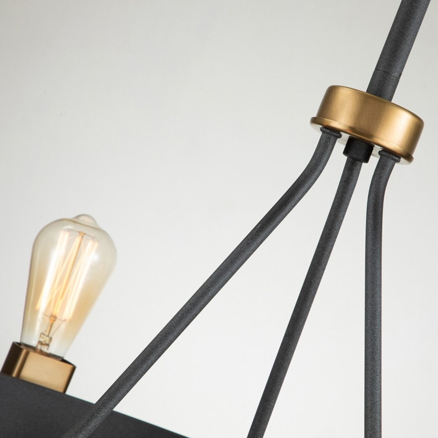 Quintiesse - Lampadario a stelo SILAS 6xE27/60W/230V Ø 72,3 cm nero/oro