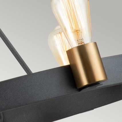 Quintiesse - Lampadario a stelo SILAS 6xE27/60W/230V Ø 72,3 cm nero/oro