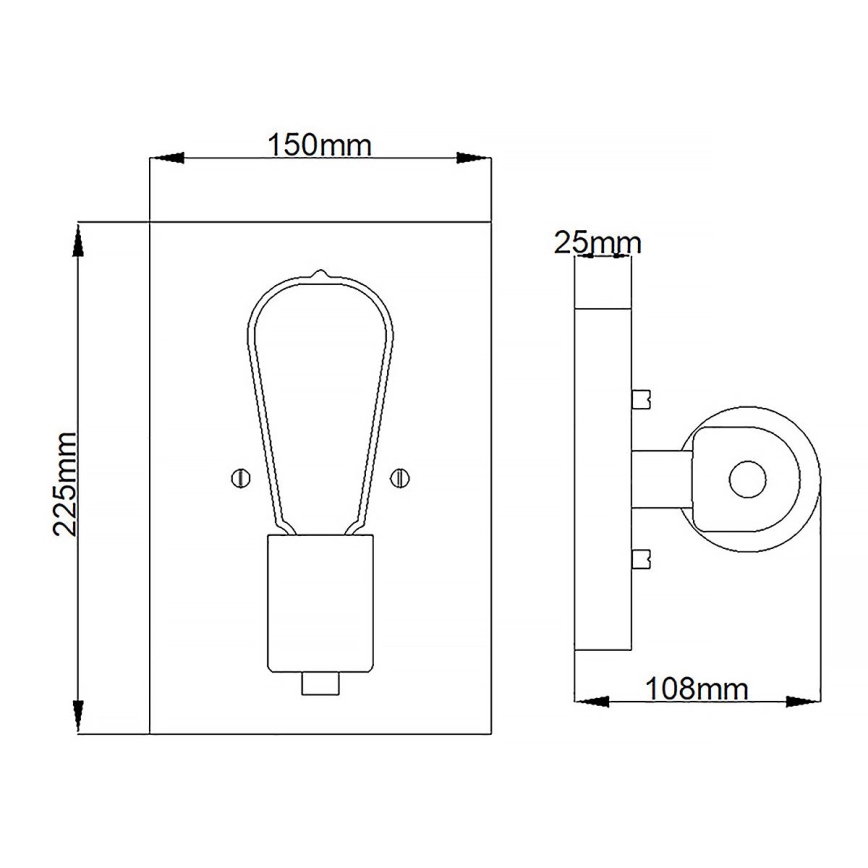 Quintiesse - Applique da parete SILAS 1xE27/60W/230V nero/oro