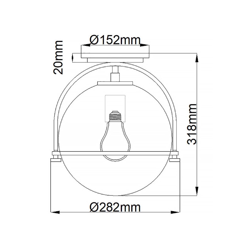 Quintiesse - Plafonnier SOMERSET 1xE27/60W/230V Ø 28,2 cm noir