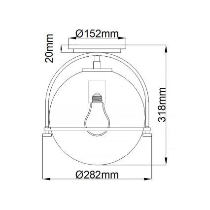 Quintiesse - Plafoniera SOMERSET 1xE27/60W/230V Ø 28,2 cm cromo opaco