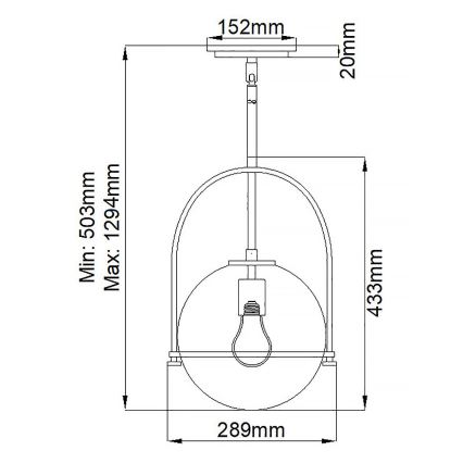 Quintiesse - Lampadario su asta SOMERSET 1xE27/60W/230V Ø 28,9 cm bronzo