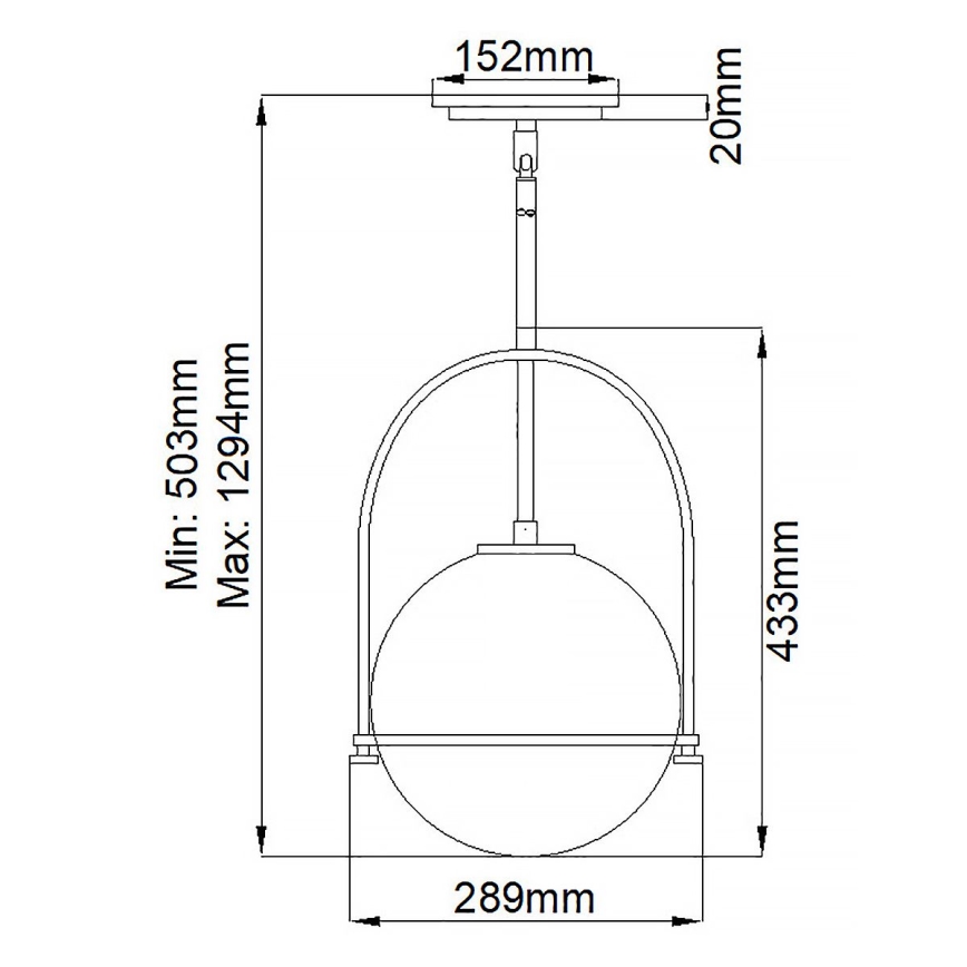 Quintiesse - Lampada a sospensione su asta SOMERSET 1xE27/60W/230V Ø 28,9 cm, nero