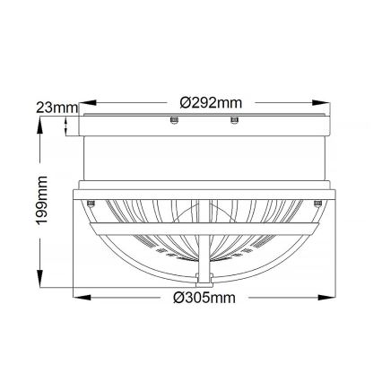 Quintiesse - Plafoniera TOLLIS 2xE27/40W/230V Ø 30,5 cm dorata