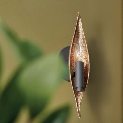 Quintiesse - Lampada da parete WILLOW 1xE14/40W/230V oro/nero